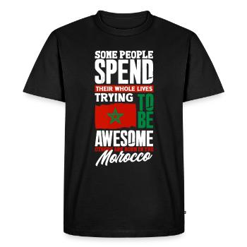 Morocco Moroccan Morocco Flag Funny Quote - Men's Premium Organic T-Shirt - black - Front - Nico (187cm)