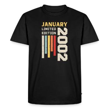 January 2002 - January 2002 Birthday Gift - Men's Premium Organic T-Shirt - black - Front - Nico (187cm)