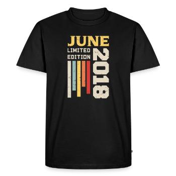 Juin 2018 - Cadeau anniversaire Juin 2018 Juin - T-shirt Premium bio Homme - noir - Devant - Nico (187cm)