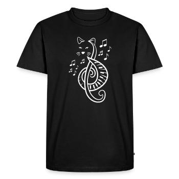 Musical Symbol Clef Note Treble Cat Music Lover - Men's Premium Organic T-Shirt - black - Front - Nico (187cm)