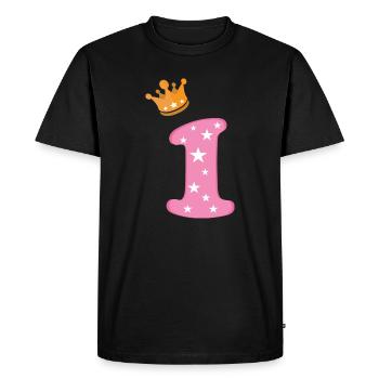 Birthday Girl Crown Pink Number One Star - Men's Premium Organic T-Shirt - black - Front - Nico (187cm)