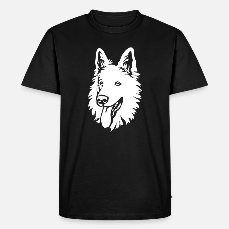 Schweizer Schäferhund Kopf "Black Edition" - Männer Premium Bio T-Shirt - Schwarz