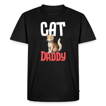 Chat Daddy: typographie robuste - T-shirt Premium bio Homme - noir - Devant - Nico (187cm)