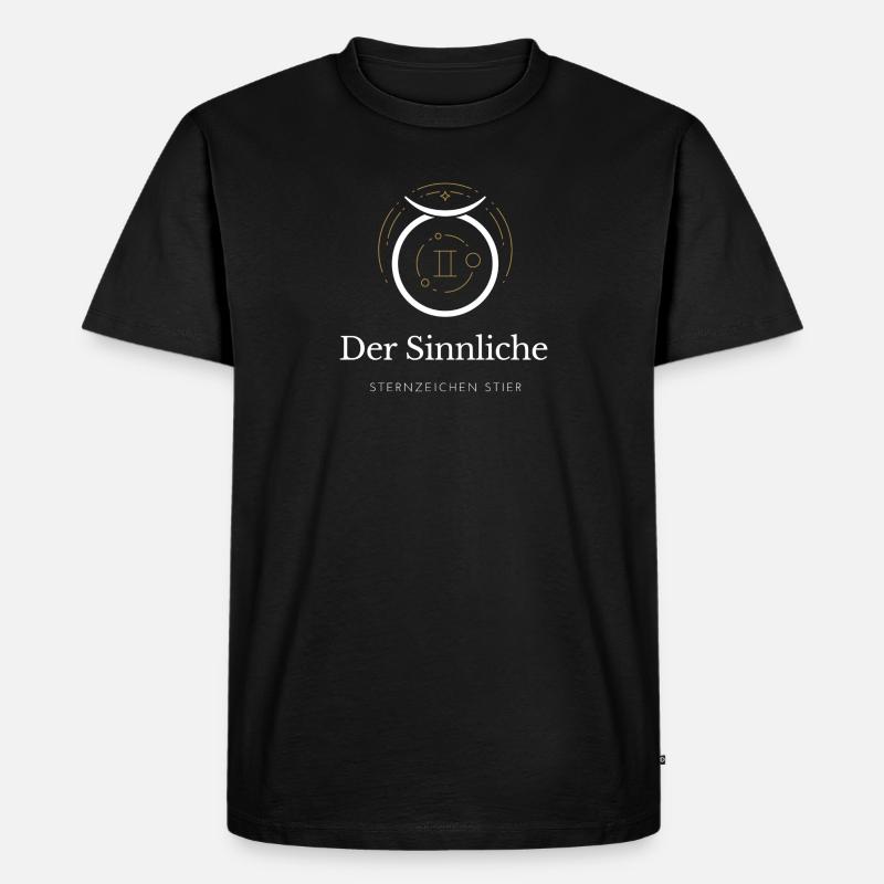 Der Sinnliche - Sternzeichen Stier - Männer Premium Bio T-Shirt - Schwarz