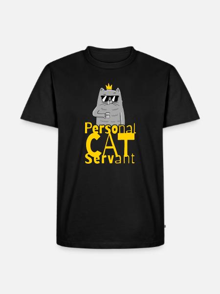 Personal Cat Servant Funny Kitten - Men's Premium Organic T-Shirt - black