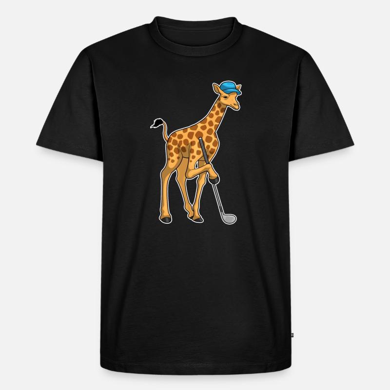 Giraffe Golf Golfschläger - Männer Premium Bio T-Shirt - Schwarz