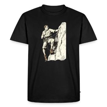 Aventurier de l’escalade en Duotone - T-shirt Premium bio Homme - noir - Devant - Nico (187cm)
