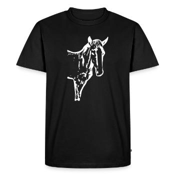 cheval blanc cheval blanc t-shirt cadeau cavalier - T-shirt Premium bio Homme - noir - Devant - Nico (187cm)
