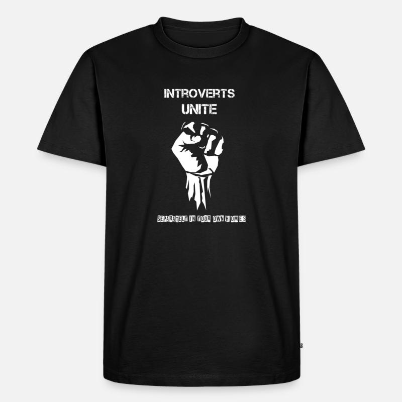 Introverts Unite - Männer Premium Bio T-Shirt - Schwarz