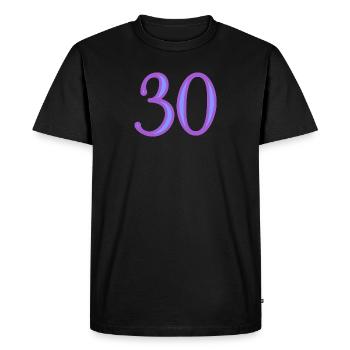 30. 30 ANS. 30e ANNIVERSAIRE. ANNIVERSAIRE 30 ANS. - T-shirt Premium bio Homme - noir - Devant - Nico (187cm)