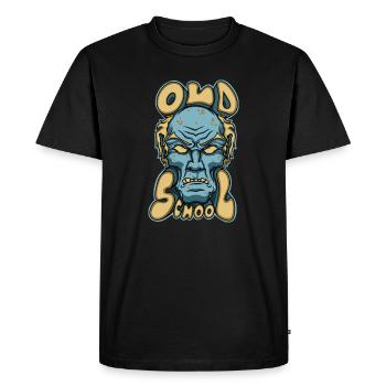 Oldschool - Men's Premium Organic T-Shirt - black - Front - Nico (187cm)