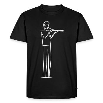 Flûtiste Line Art - T-shirt Premium bio Homme - noir - Devant - Nico (187cm)