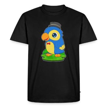 Parrot Gentleman Bow Tie - Men's Premium Organic T-Shirt - black - Front - Nico (187cm)