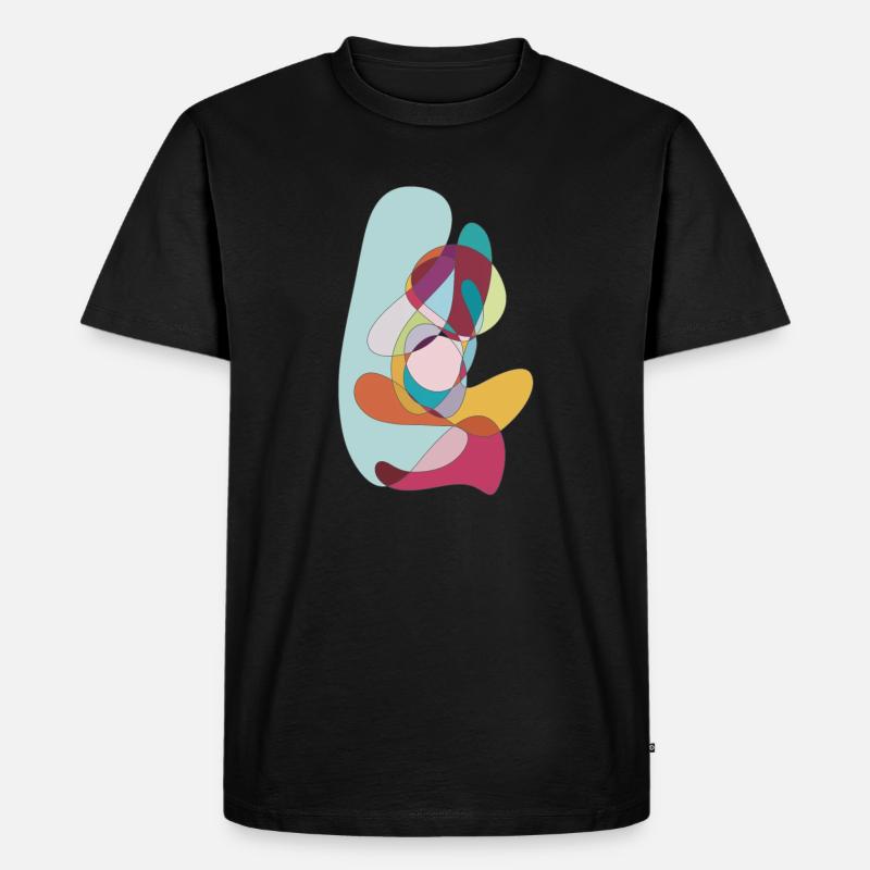 Farbwirbel Abstrakt - Männer Premium Bio T-Shirt - Schwarz