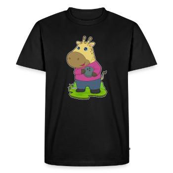 Giraffe Bowling Bowling Ball - Men's Premium Organic T-Shirt - black - Front - Nico (187cm)