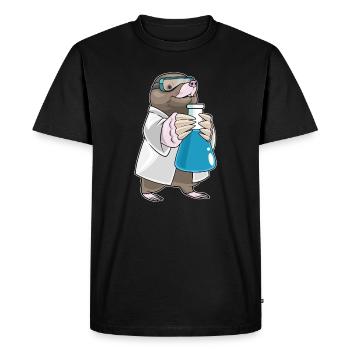 Mole Scientist Test Tube Laboratory - Men's Premium Organic T-Shirt - black - Front - Nico (187cm)