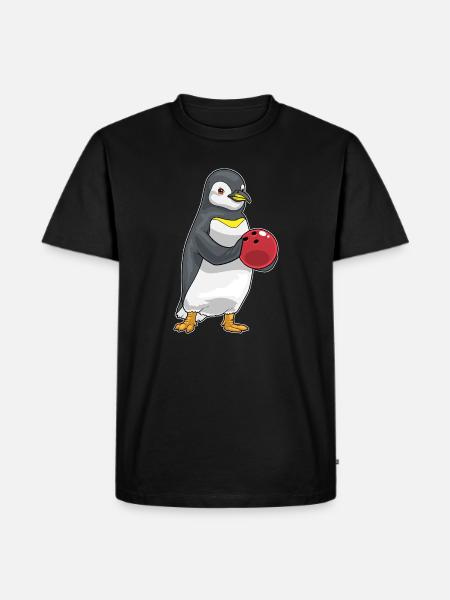 Penguin Bowling Bowling Ball - Men's Premium Organic T-Shirt - black