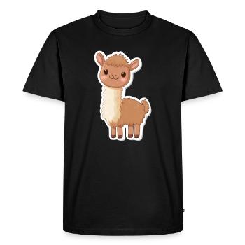 Lama Alpaga Lama Lama Cadeau Animal - T-shirt Premium bio Homme - noir - Devant - Nico (187cm)