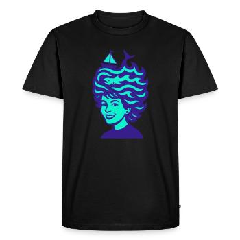 Cheveux de mer ! - T-shirt Premium bio Homme - noir - Devant - Nico (187cm)
