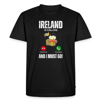 L’Irlande m’appelle et je dois y aller - T-shirt Premium bio Homme - noir - Devant - Nico (187cm)