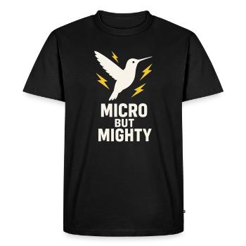 Funny Hummingbird Mem Tiny Bird Big Energy - Men's Premium Organic T-Shirt - black - Front - Nico (187cm)