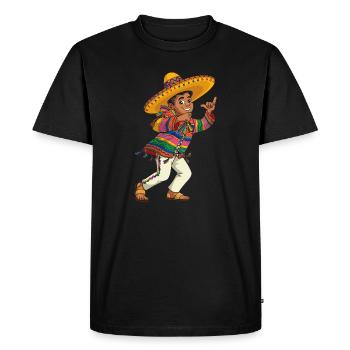 Colorful Sombrero Dance Tradition Mexican - Men's Premium Organic T-Shirt - black - Front - Nico (187cm)