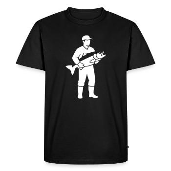 Angler pride: Classic fisherman silhouette - Men's Premium Organic T-Shirt - black - Front - Nico (187cm)