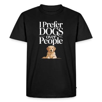 I Prefer Dogs Over People - Men's Premium Organic T-Shirt - black - Front - Nico (187cm)