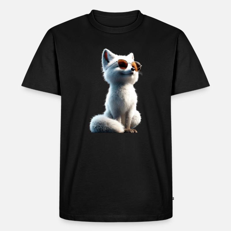 Polarfuchs Schneefuchs Eisfuchs Süßer Weißer Fuchs - Männer Premium Bio T-Shirt - Schwarz