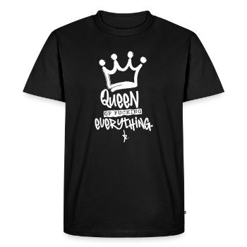 Queen of fucking...– Bachelor Party Queen Crown - Men's Premium Organic T-Shirt - black - Front - Nico (187cm)