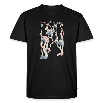 Mosaique de fleurs de prunier – Plante | Pastel - T-shirt Premium bio Homme - noir - Devant - Nico (187cm)