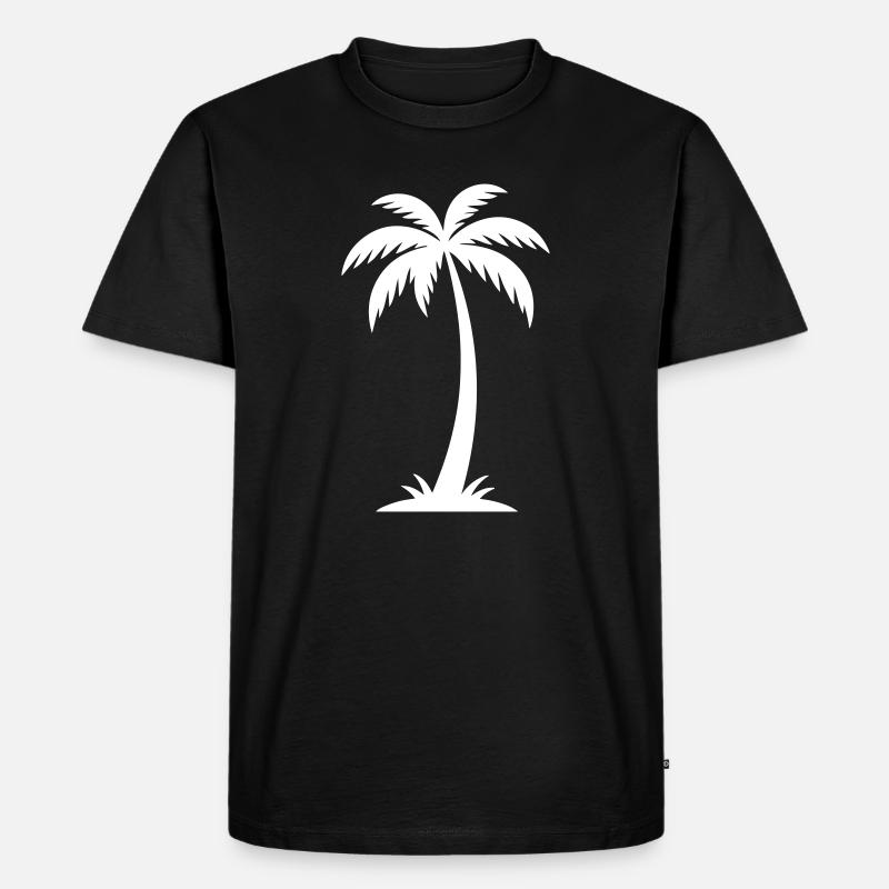 Palme Silhouette - Männer Premium Bio T-Shirt - Schwarz