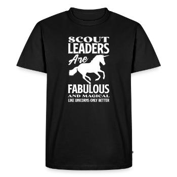 Scout Leader Are Fabulous Funny Scouting Unicorn - Men's Premium Organic T-Shirt - black - Front - Nico (187cm)