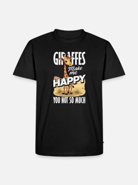 Giraffes make me happy - Men's Premium Organic T-Shirt - black