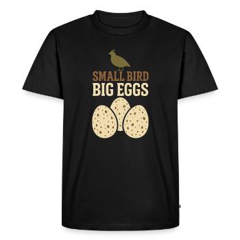 Gardien de cailles, fermier de cailles, caille dans le jardin - T-shirt Premium bio Homme - noir - Devant - Nico (187cm)