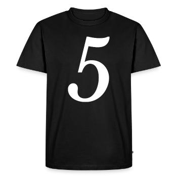 5. ANNIVERSAIRE. 5 ANS. 5e ANNIVERSAIRE - T-shirt Premium bio Homme - noir - Devant - Nico (187cm)