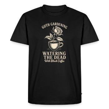 Gothic Garden Coffee Art - Men's Premium Organic T-Shirt - black - Front - Nico (187cm)
