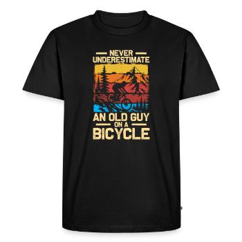 Un vieux gars à vélo Vélo VTT Descente - T-shirt Premium bio Homme - noir - Devant - Nico (187cm)
