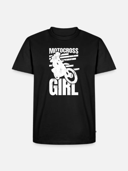 Motocross Girl - Männer Premium Bio T-Shirt - Schwarz