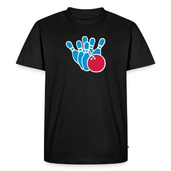 Bowling Logo 03.0 - Men's Premium Organic T-Shirt - black - Front - Nico (187cm)