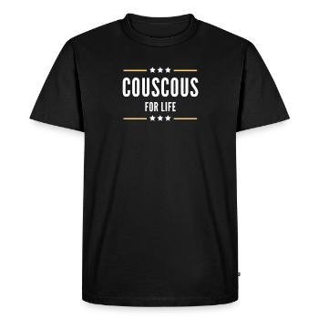 Couscous for life - T-shirt Premium bio Homme - noir - Devant - Nico (187cm)