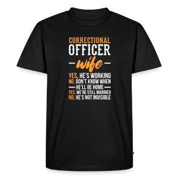 Épouse de l’agent correctionnel – Agent correctionnel - T-shirt Premium bio Homme - noir - Devant - Nico (187cm)