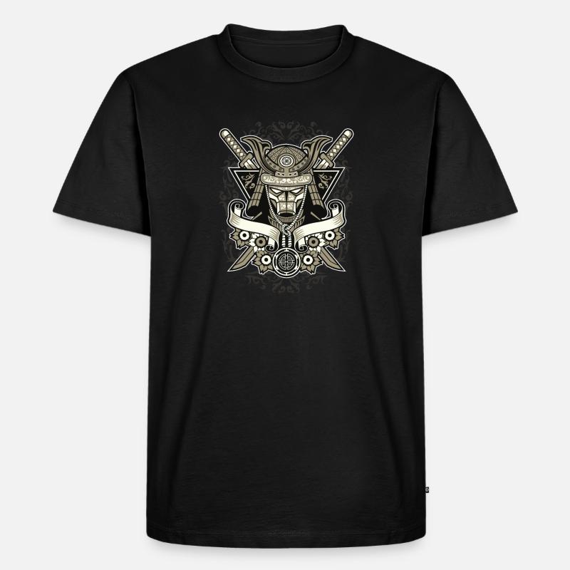 Samurai - Männer Premium Bio T-Shirt - Schwarz