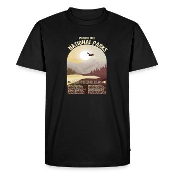 New Zealand's National Parks - Men's Premium Organic T-Shirt - black - Front - Nico (187cm)