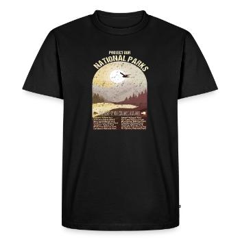 National Parks Neuseelands - Männer Premium Bio T-Shirt - Schwarz - Vorne - Nico (187cm)