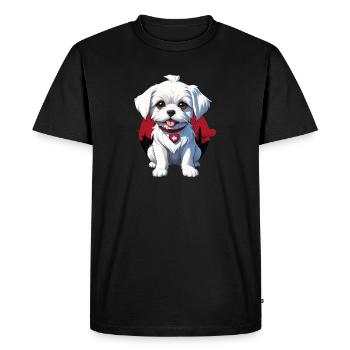 Chien maltais personnalisé, motif de chien personnalisé - T-shirt Premium bio Homme - noir - Devant - Nico (187cm)