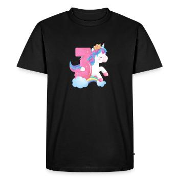3rd birthday with unicorn motif, pink - Men's Premium Organic T-Shirt - black - Front - Nico (187cm)