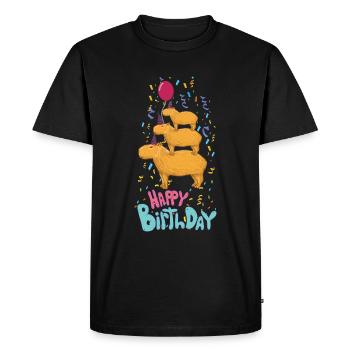Capybara Birthday - Men's Premium Organic T-Shirt - black - Front - Nico (187cm)