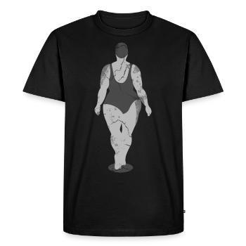 Belle femme en maillot de bain - T-shirt Premium bio Homme - noir - Devant - Nico (187cm)