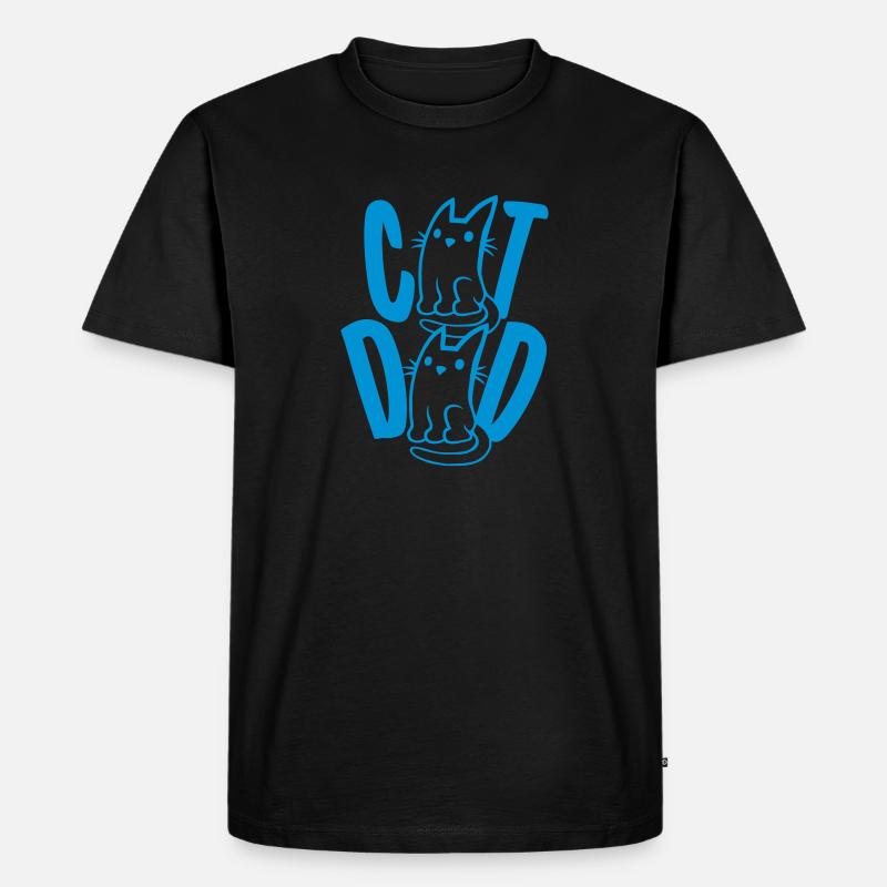 Cat Dad Design Text - Männer Premium Bio T-Shirt - Schwarz